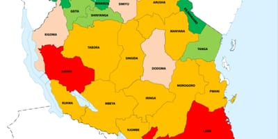 Танзани хүн амын нягтшил зураг